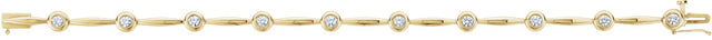 14K Gold Round Lab-Grown Diamond Accented Line Bracelet – 3mm Stones - Yellow Gold
