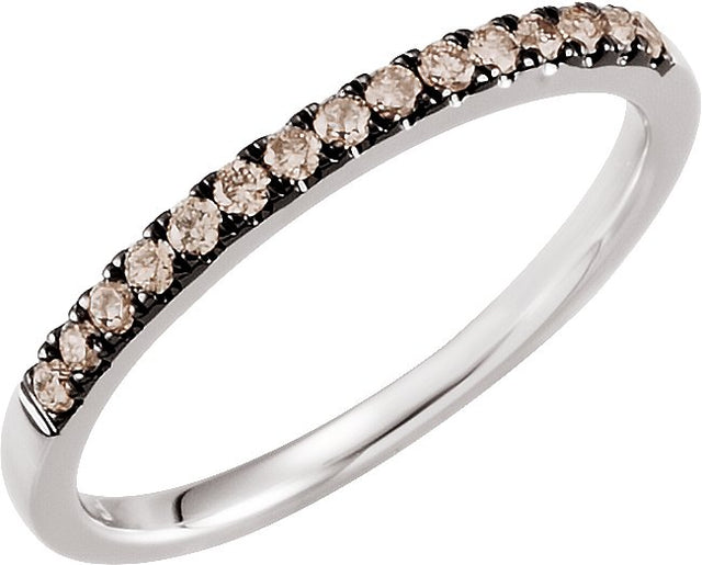 14K Gold Round Natural Diamond Accented Stackable Ring IV