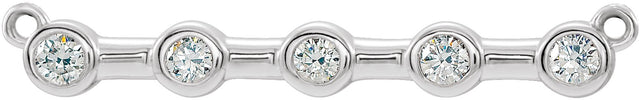Platinum Round Lab-Grown Diamond Bezel-Set Bar Necklace – 1/6 CTW