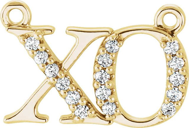 14K Gold "XO" Phrase Necklace - Yellow Gold