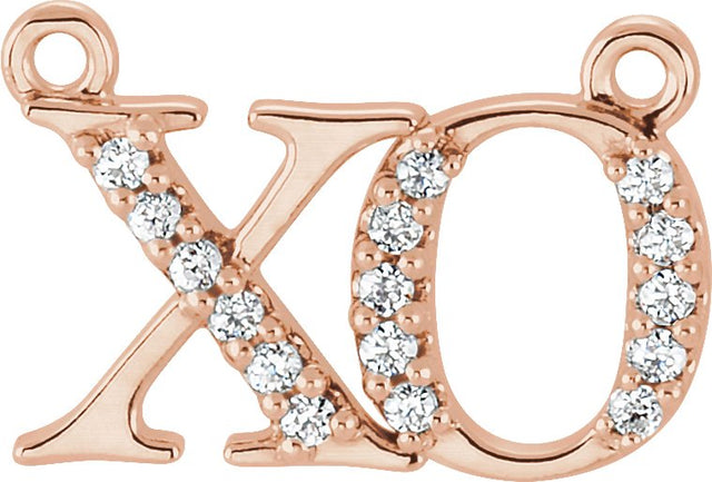14K Gold "XO" Phrase Necklace - Rose Gold