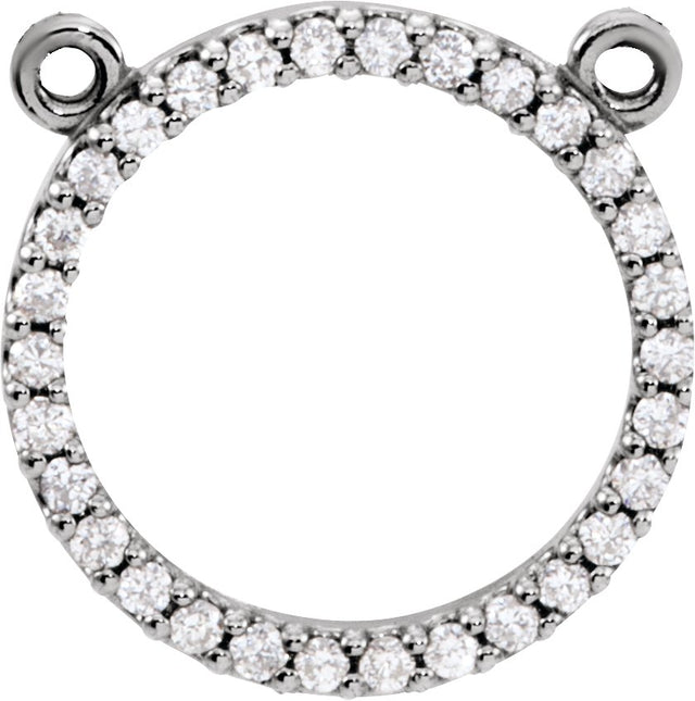Platinum Round Natural Diamond Petite Circle Necklace