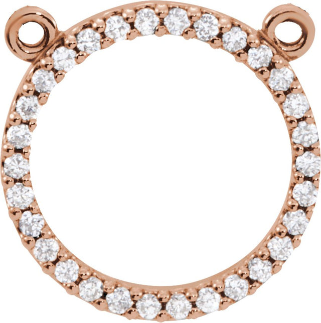 14K Gold Round Lab-Grown Diamond Petite Circle Necklace - Rose Gold