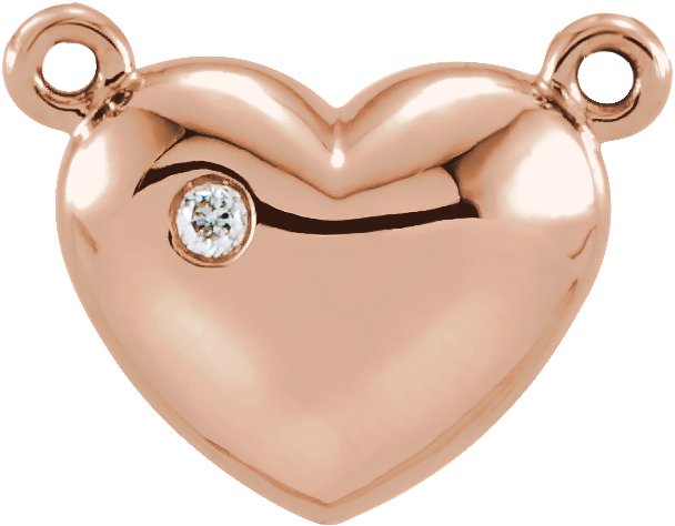 14K Gold Accented Heart Necklace – 11.4x9mm - Rose Gold