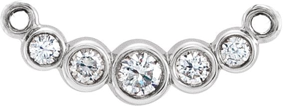 Platinum Round Natural Diamond Graduated Bezel-Set Necklace – up to 1/6 CTW