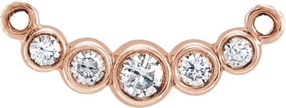14K Gold Round Lab-Grown Diamond Graduated Bezel-Set Necklace - Rose Gold