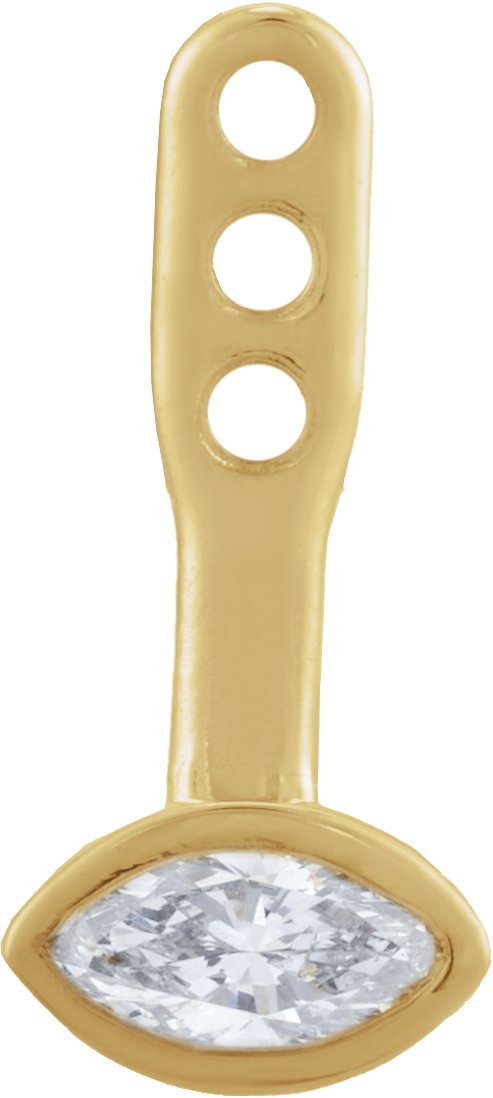 14K Gold Natural Diamond Marquise Front-Back Earring Jackets - Yellow Gold