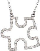 14K Gold Accented Puzzle Piece Necklace