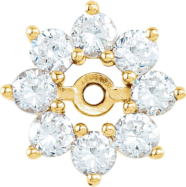 14K Gold Natural Diamond Halo-Style Earring Jackets XIII - Yellow Gold