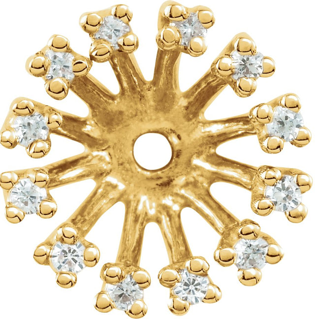 14K Gold Natural Diamond Halo-Style Earring Jackets XIX - Yellow Gold