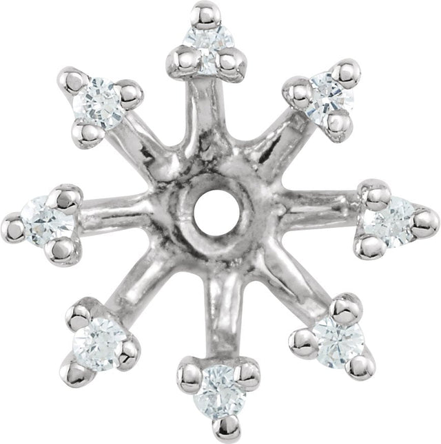 14K Gold Natural Diamond Halo-Style Earring Jackets XX - White Gold