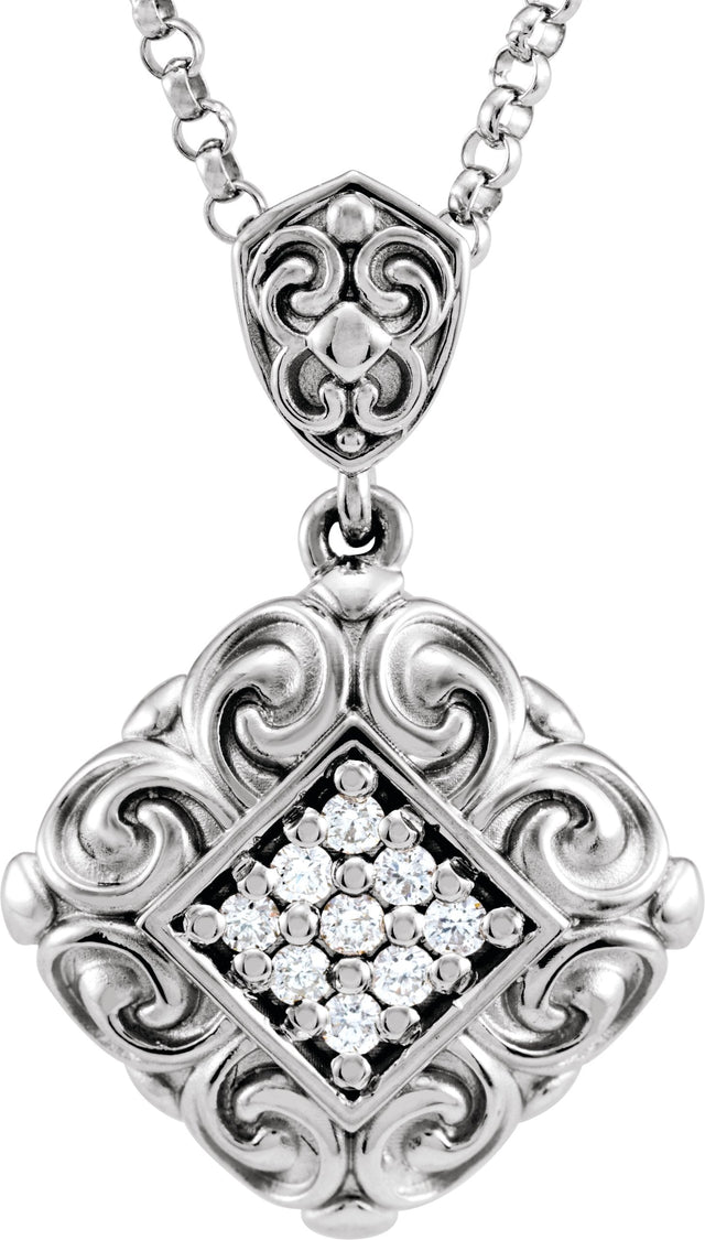 14K Gold Round Natural Diamond Sculptural Necklace or Pendant