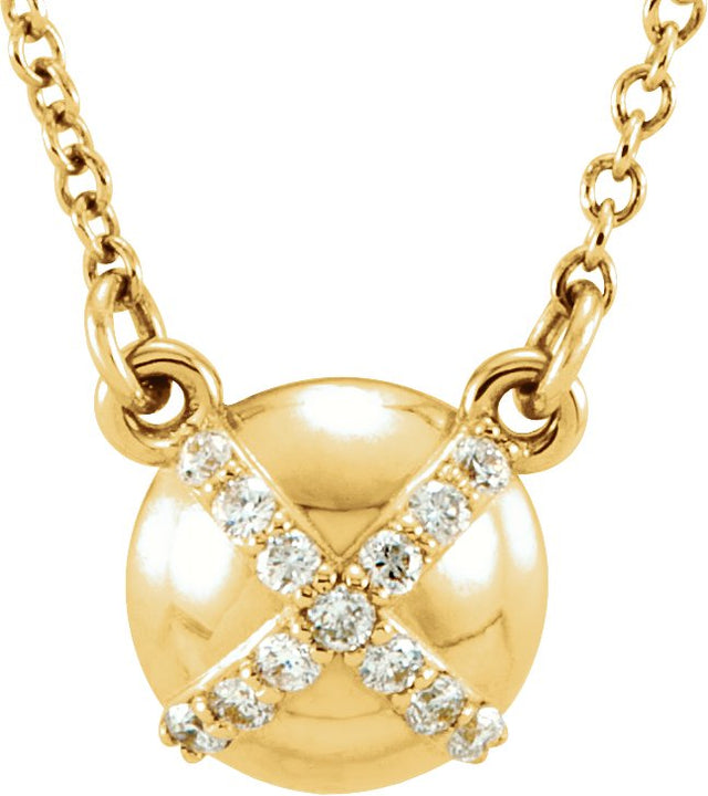 14K Gold X Necklace - Yellow Gold