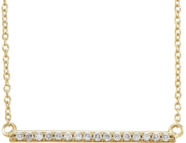 14K Gold Round Lab-Grown Diamond Bar Necklace - Yellow Gold