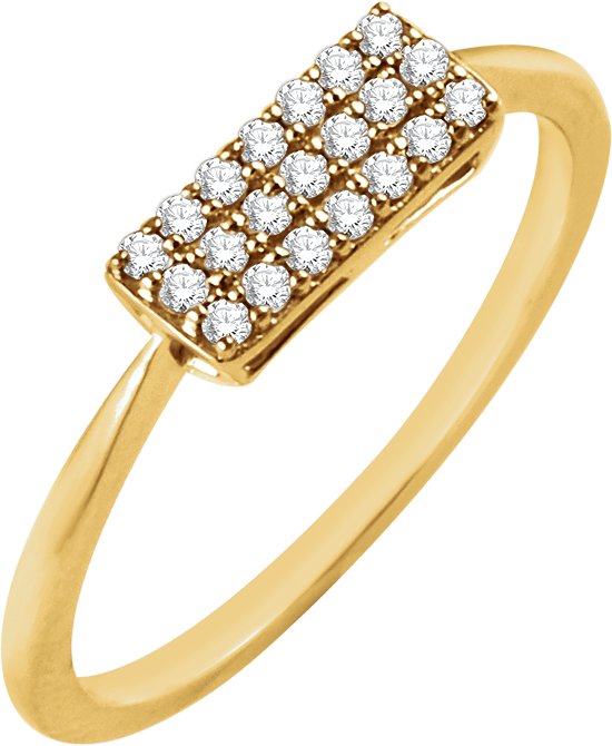 14K Gold Round Natural Diamond Cluster Ring VI - Yellow Gold
