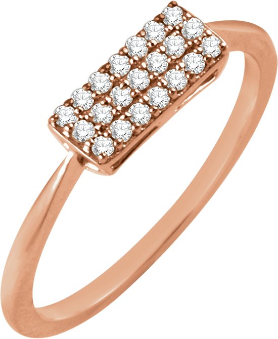 14K Gold Round Natural Diamond Cluster Ring VI - Rose Gold