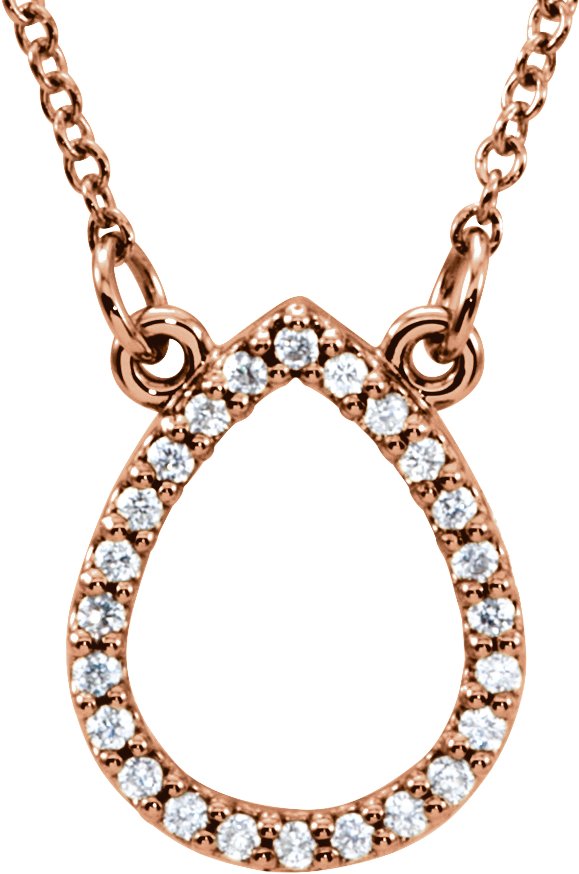 14K Gold Teardrop Necklace - Rose Gold