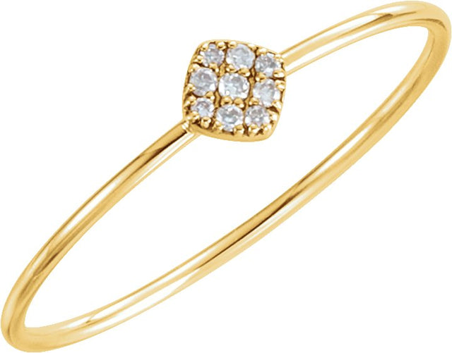 14K Gold Round Natural Diamond Petite Cluster Ring II - Yellow Gold