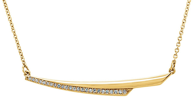 14K Gold Bar Necklace - Yellow Gold