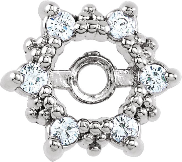14K Gold Natural Diamond Halo-Style Earring Jackets VIII - White Gold