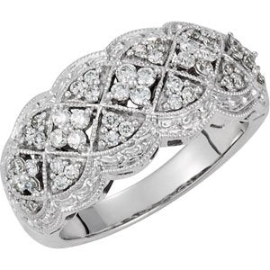 14K Gold Round Natural Diamond Accented Ring X