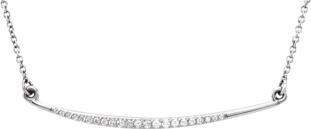 Platinum Curved Bar Necklace