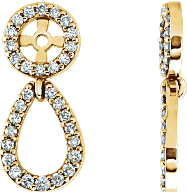 14K Gold Natural Diamond Accented Earring Jackets IV - Yellow Gold