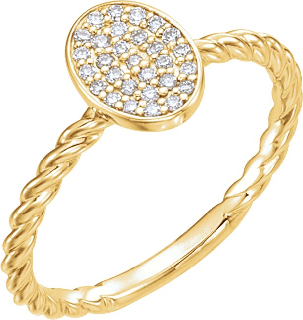 14K Gold Round Natural Diamond Cluster Ring II - Yellow Gold