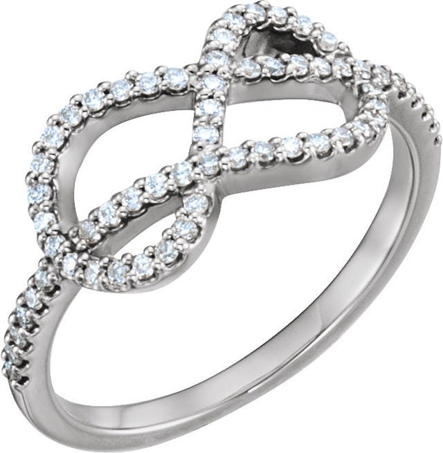 Platinum Round Natural Diamond Knot Ring