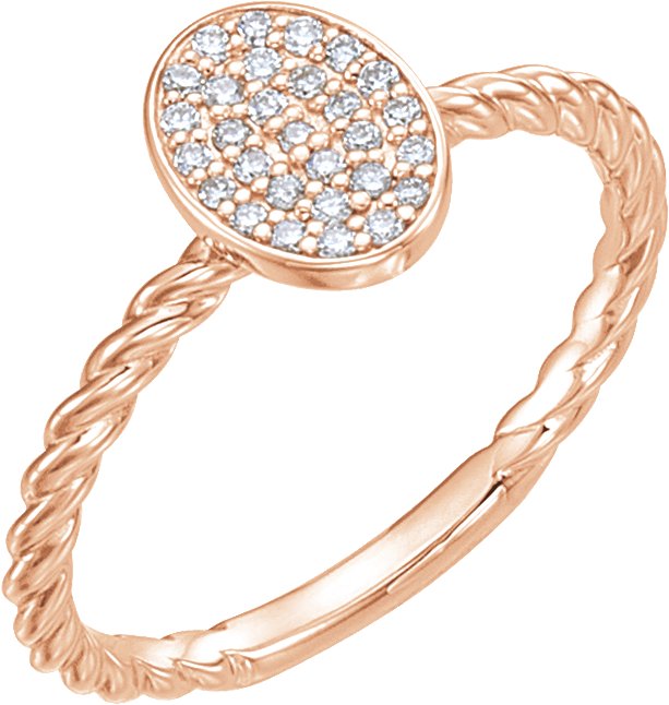 14K Gold Round Natural Diamond Cluster Ring II - Rose Gold