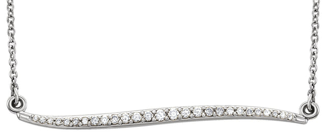 14K Gold Accented Freeform Bar Necklace - White Gold