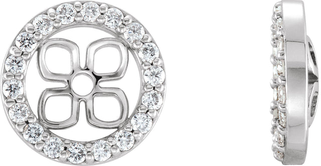 14K Gold Lab-Grown Diamond Halo-Style Earring Jackets - White Gold