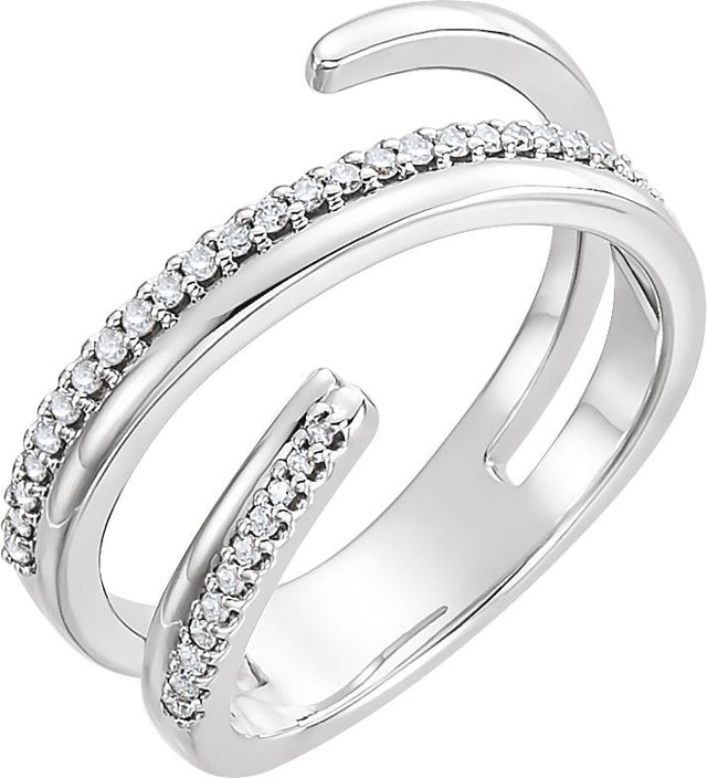 Platinum Round Natural Diamond Negative Space Ring II