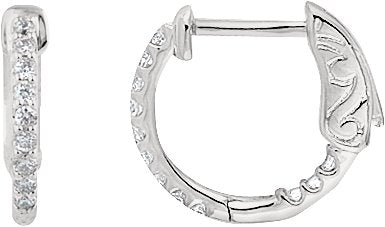 Platinum Round Natural Diamond Inside-Outside Hoop Earrings