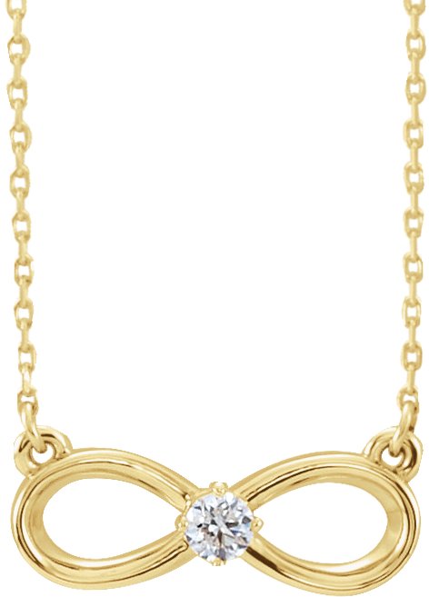 14K Gold Infinity-Inspired Necklace – 17.3x7.1mm - Yellow Gold