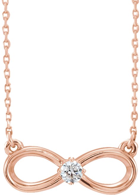 14K Gold Infinity-Inspired Necklace – 17.3x7.1mm - Rose Gold