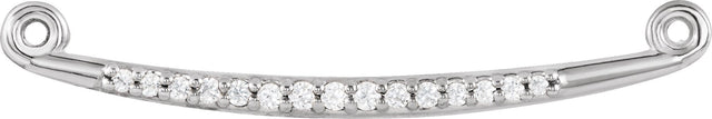 Platinum Curved Bar Necklace – 26.5x3mm