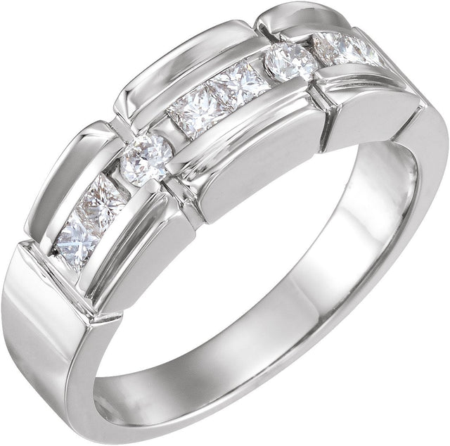 14K Gold Natural Diamond Accented Ring V