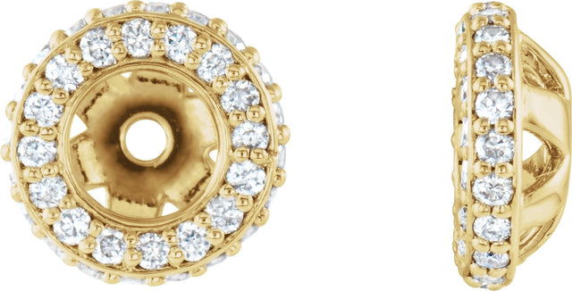 14K Gold Lab-Grown Diamond Halo-Style Earring Jackets III - Yellow Gold
