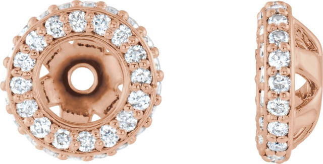 14K Gold Lab-Grown Diamond Halo-Style Earring Jackets III - Rose Gold