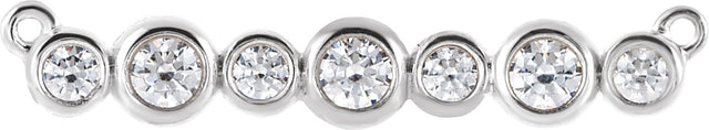 Platinum Round Natural Diamond Bezel-Set Bar Necklace – 1/5 CTW