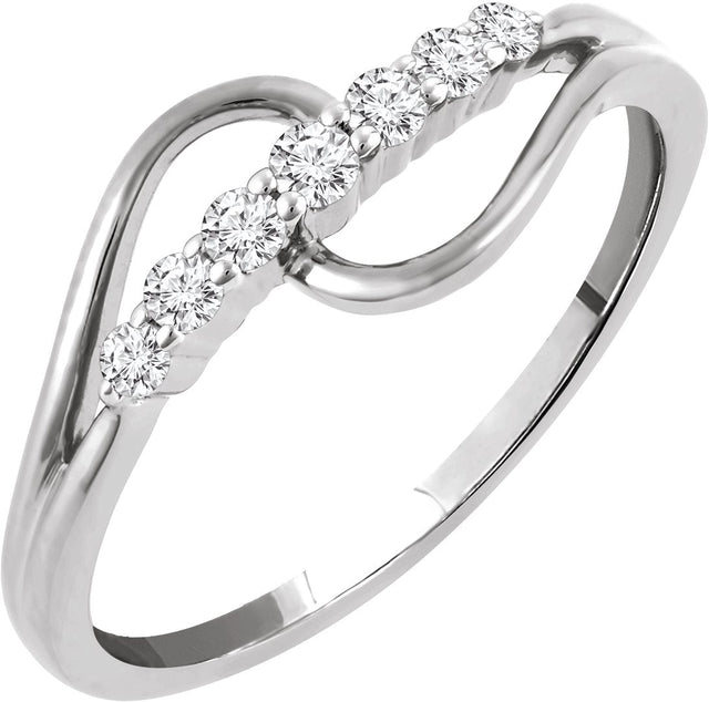 14K Gold Round Natural Diamond Accented Ring VIII - White Gold