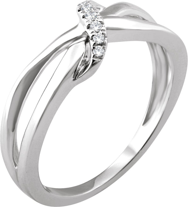 14K Gold Round Natural Diamond Negative Space Ring IX