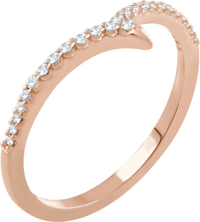 14K Gold Round Natural Diamond Accented Ring VII - Rose Gold