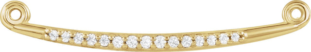 14K Gold Curved Bar Necklace – 26.5x3mm - Yellow Gold