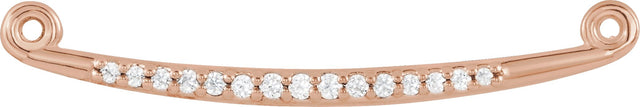 14K Gold Curved Bar Necklace – 26.5x3mm - Rose Gold