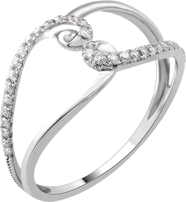 14K Gold Round Natural Diamond Negative Space Ring VIII