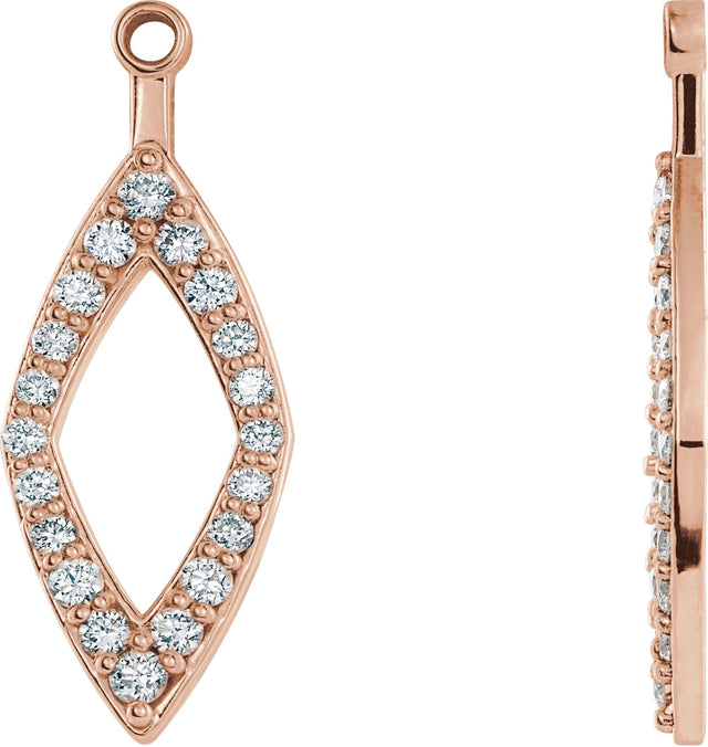 14K Gold Natural Diamond Geometric Earring Jackets III - Rose Gold