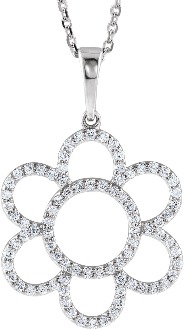14K Gold Accented Floral Necklace