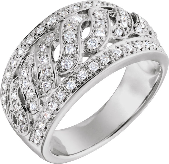 14K Gold Natural Diamond Accented Infinity-Inspired Ring